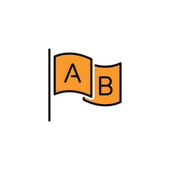 Minimalist A/B Testing Icon with Two Flags