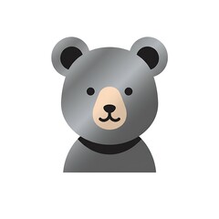 Modern Flat Design Metallic Bear Logo