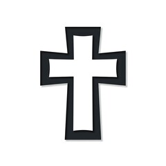 Simple Flat Paper Cut Religious Cross