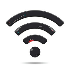 Cyberpunk Style Glowing WiFi Symbol