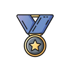 Award Medal Glyph in Paper Cut Style
