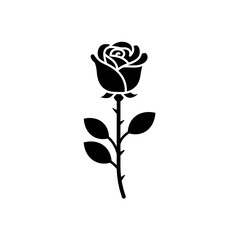 Simple Vintage Rose Flower Glyph Icon