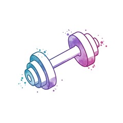 Isometric Watercolor Dumbbell for Fitness Art