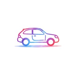 Expressive Watercolor Car Outline Sketch