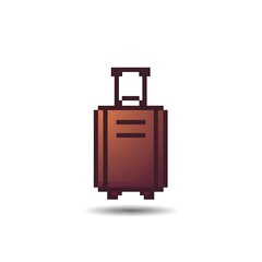 Luminous Pixel Art Travel Suitcase Icon