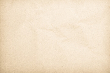 Old paper vintage texture surface for background. Brown paper crumpled texture, Cream color recycled kraft paper texture blank with copy space for text.	