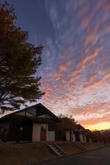 道の駅の朝焼け（熊本県山都町）