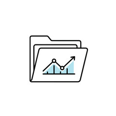 Data folder with line graph symbolizing business growth concepts  