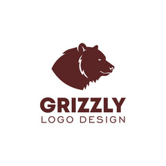 GRIZZLY BEAR HEAD SILHOUETTE OGO DESIGN