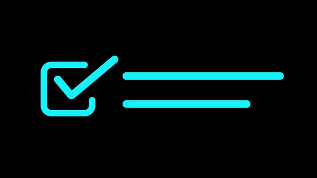 Checklist line icon animation. document marking, tick mark icon. concept animation