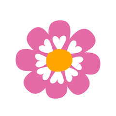 vector illustration of a pink flower with white background