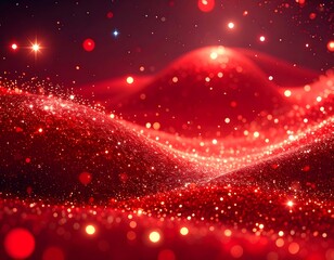 Red glitter abstract background with light effects