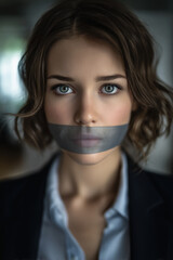 Woman with limited freedom of speech