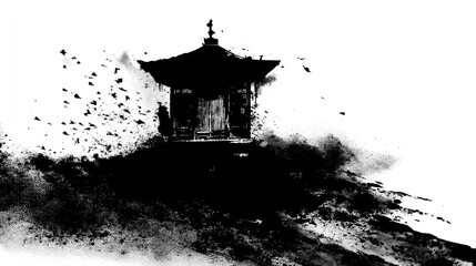 Abstract pagoda illustration