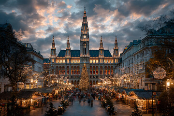 Fototapeta premium Christmas market in Vienna
