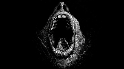 Screaming mouth graphic design