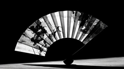 Elegant black and white fan