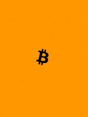 Minimalist Bitcoin iPhone Wallpaper, Orange and Black Design,