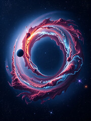 Galaxy arm twisted unnaturally by gravitational disruption in cosmic flow