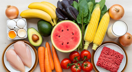 fresh vegetables on a white background