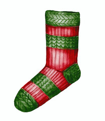 Christmas stocking watercolor