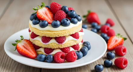 cake with berries