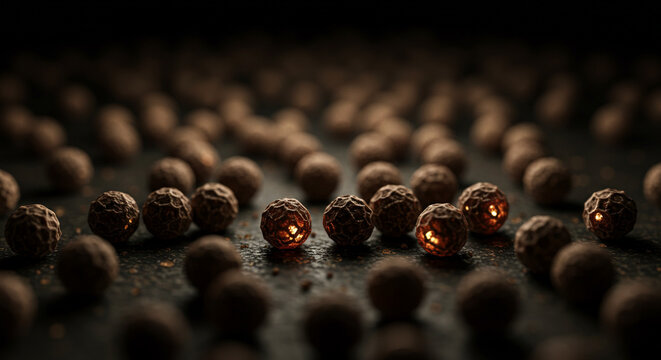 Macro Shot of Piperine Compound in Black Pepper Seeds
