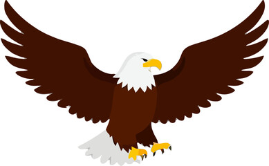 Majestic eagle soaring with wings spread wide in clear sky