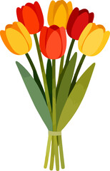Bright bouquet of tulips showcasing vibrant colors and shapes