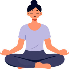 Woman meditating in a peaceful setting during daytime