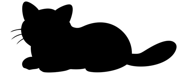 A funny black and white cartoon cat illustration chasing a mouse