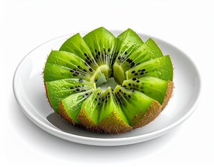 kiwi fruit on a plate isolated on white