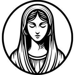 Mother Mary Icon Vector