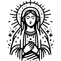 Mother Mary Vector Icon