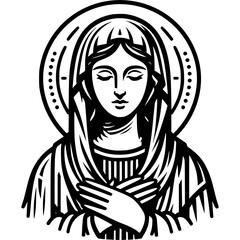 Mother Mary Vector Icon