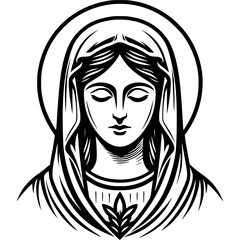 Mother Mary Vector Icon