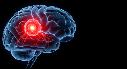 Brain tumor illustration medical research healthcare neurology cancer treatment conceptual analysis diagnostic
