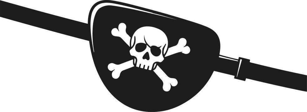 A close-up shot of a black pirate eye patch