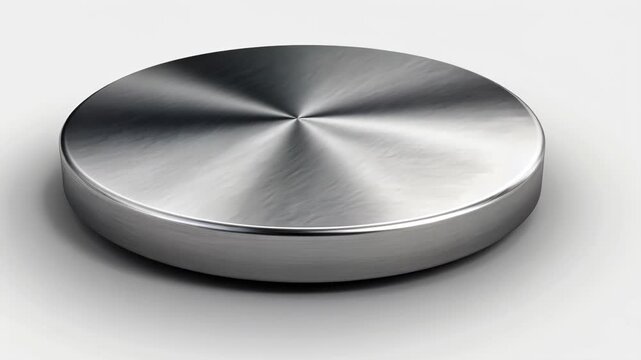 Polished Metallic Disk: A gleaming, smooth, and reflective metallic disk showcases intricate surface patterns, a testament to modern design and precision engineering.