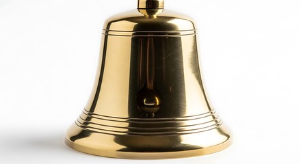 Polished Brass Bell Close-up Studio Shot