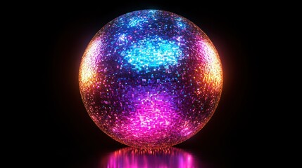 Vibrant Disco Ball Reflecting Colorful Lights