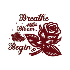 Typography with rose vector colorful illustration design