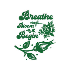 Typography with rose vector colorful illustration design