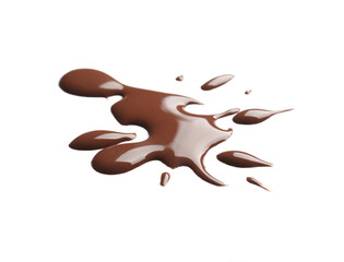 Sweet chocolate splashes on white background