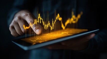 Digital Financial Analysis and Stock Market Trends with Touchscreen Interaction and Data Visualization
