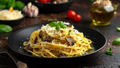 Gourmet Italian Pasta with Truffle and Parmesan Cheese