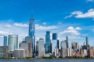 Fototapeta premium Manhattan's beautiful skyline, New York, United States. New York City with Manhattan Skyline over Hudson River,New York City, USA .View of New York city skyline in Midtown Manhattan.