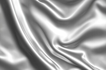 Fototapeta premium Close-up of flowing, smooth, silver fabric