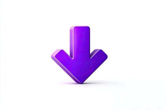 3D rendering of a vibrant purple download arrow - Powered by Adobe