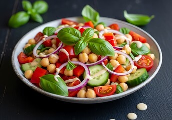 Delicious Mediterranean Chickpea Salad.